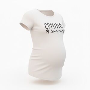 Time and Tru Maternity “Coming Soon” Graphic Tee NWT‎